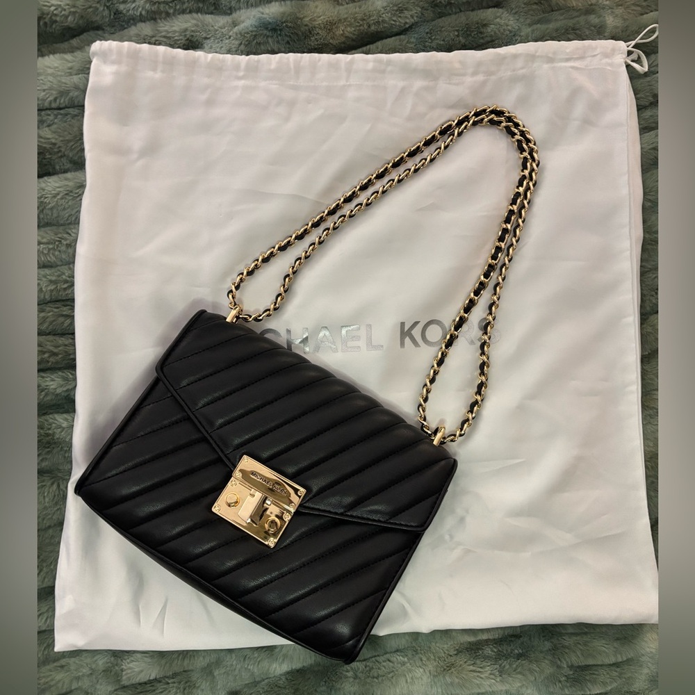 Michael Kors Rose Medium Quilted Shoulder bag and Dust bag bundle